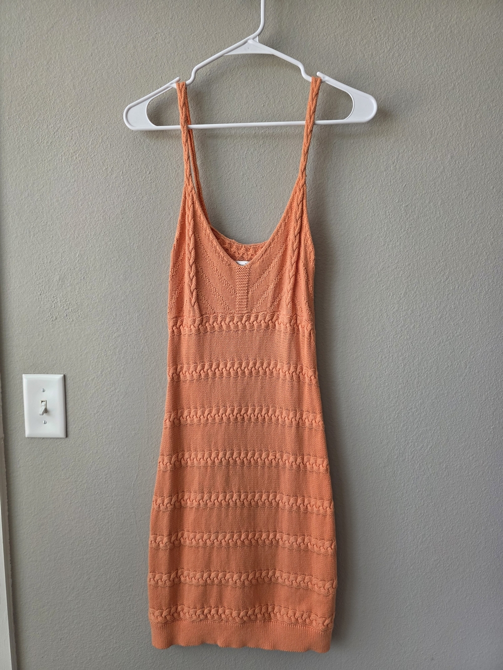 Sleeveless Knit Mini Dress in Coral Orange